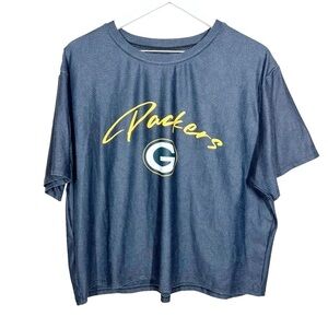Certo Womens Oversized NFL Green Bay Packers Short Sleeve Shirt Performance XXL